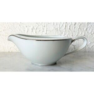 Vintage Noritake Colony China Japan Creamer White Platinum Trim